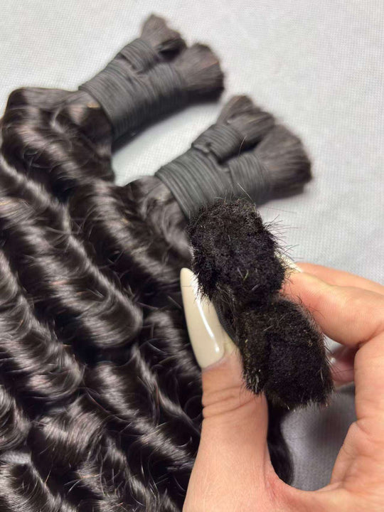 Bulk Hair for Boho Braids Deep Wave Double Drawn
