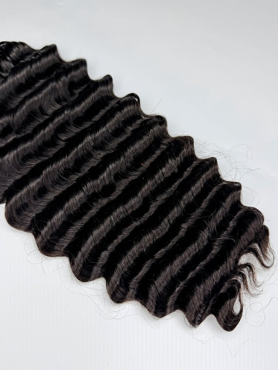 Loose Deep Wave Feather Crochet Hair Super Double Drawn