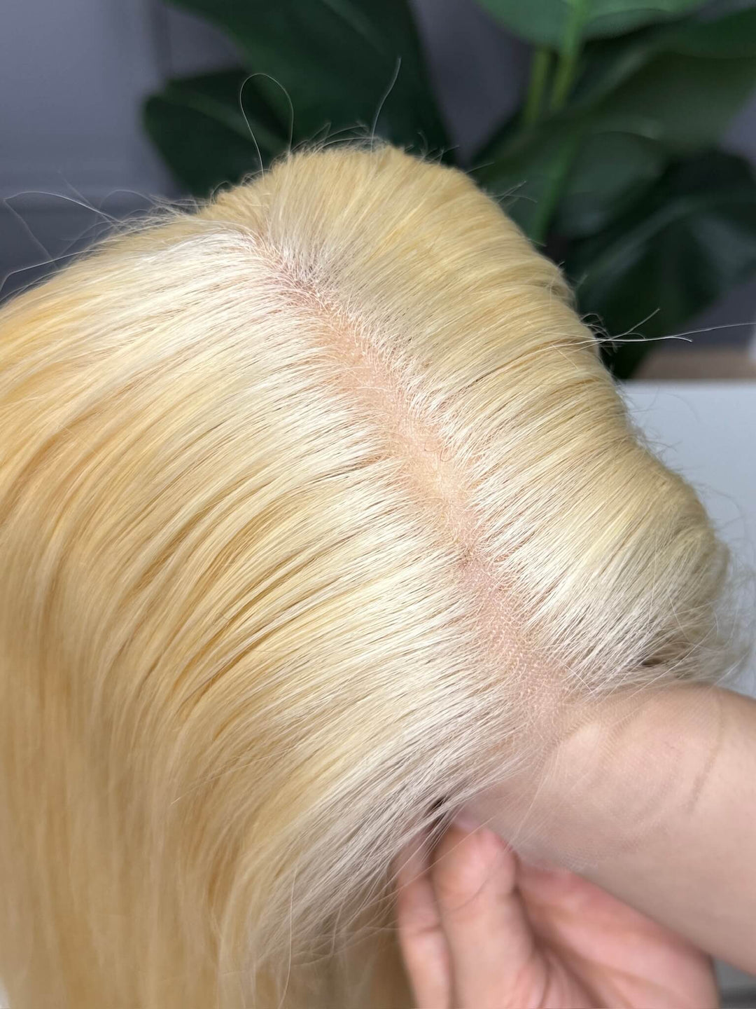 Vietnamese Raw Hair Straight HD Closure Wig Blonde 613