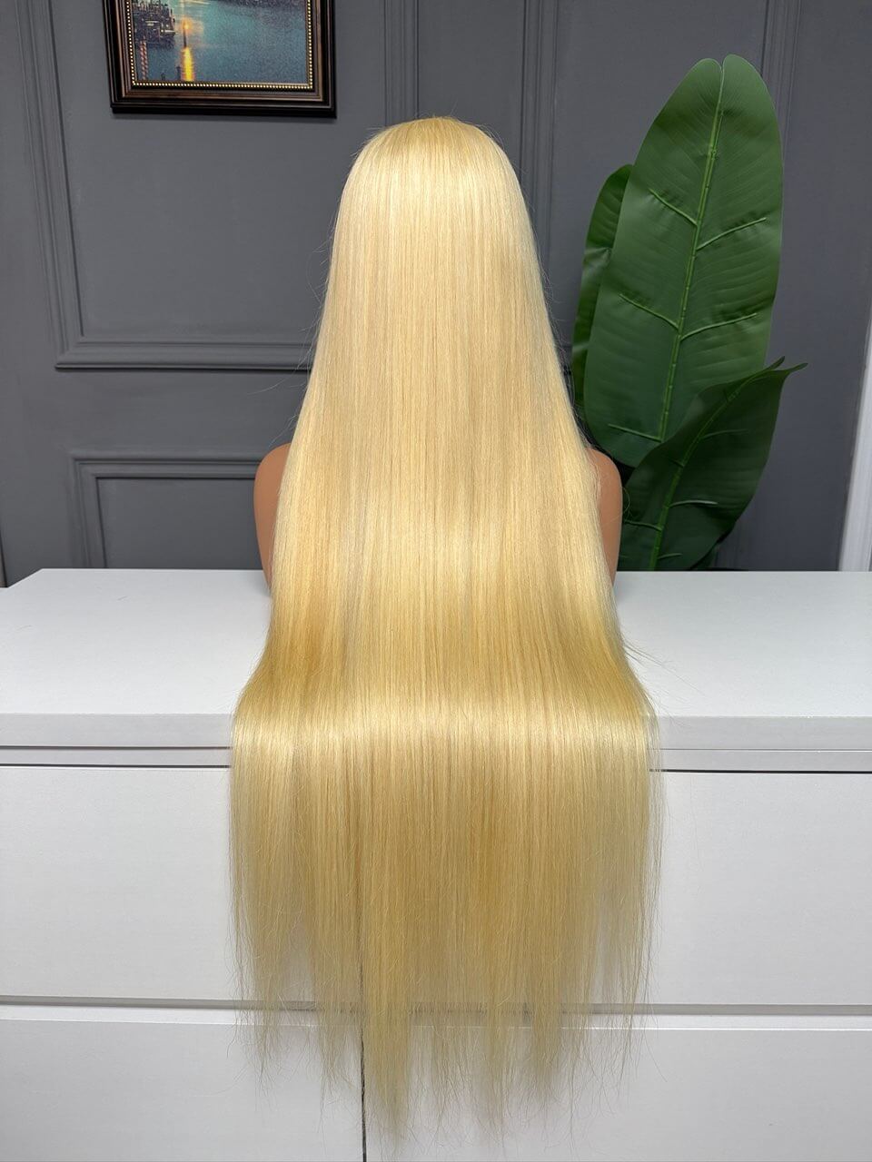 Vietnamese Raw Hair Straight HD Closure Wig Blonde 613