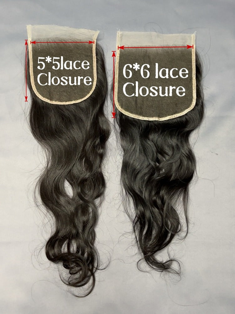 Indian Raw Hair HD Lace Closure Wavy