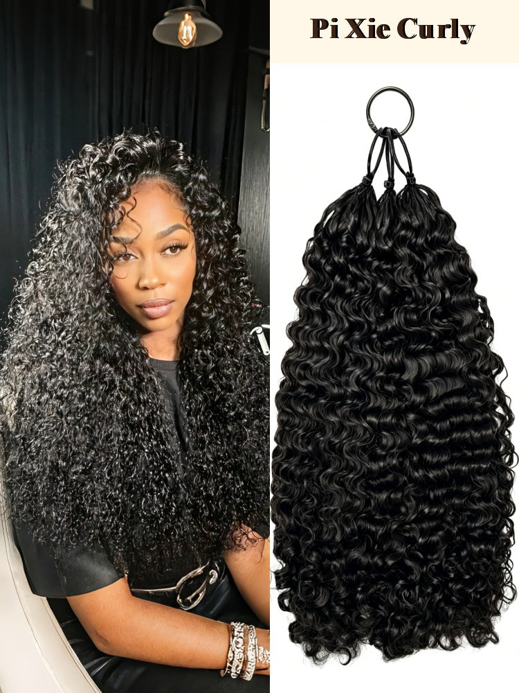 Burmese Curly | PiXie Curly Crochet Hair Extension Super Double Drawn