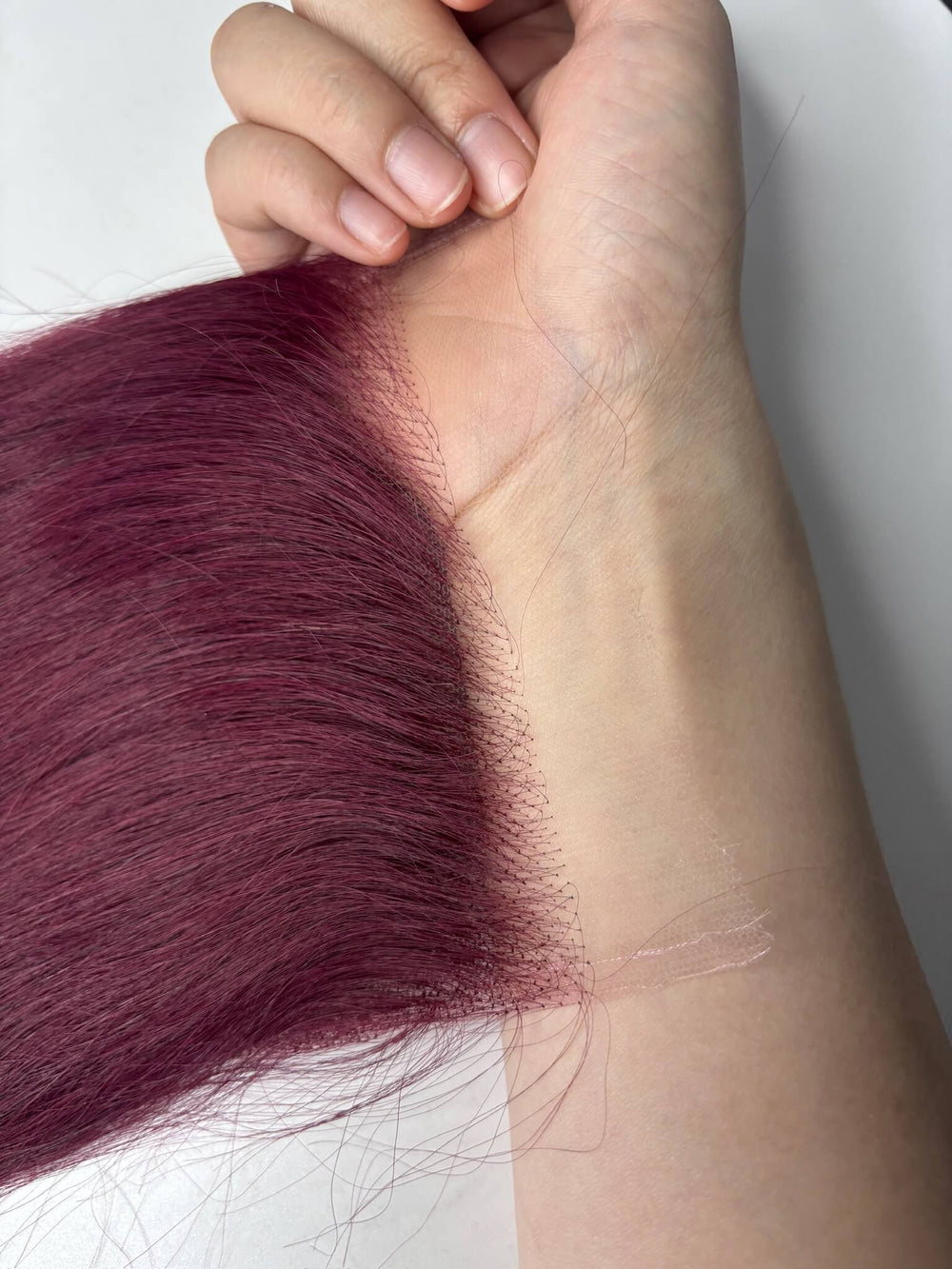 Vietnamese Raw Hair Straight HD Lace Closure Burgundy 99J