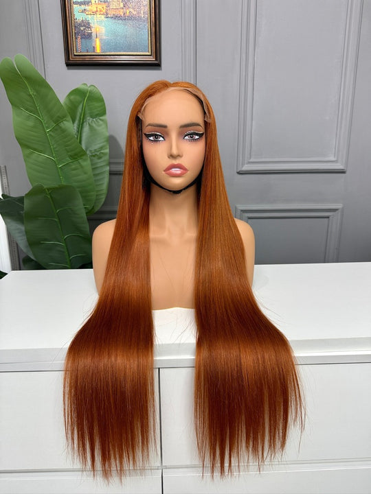 Vietnamese Raw Hair Straight HD Lace Closure Wig 250% Colored 350