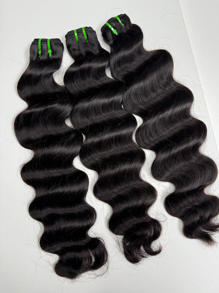 Raw Burmese Hair Bundles Wavy Super Double Drawn