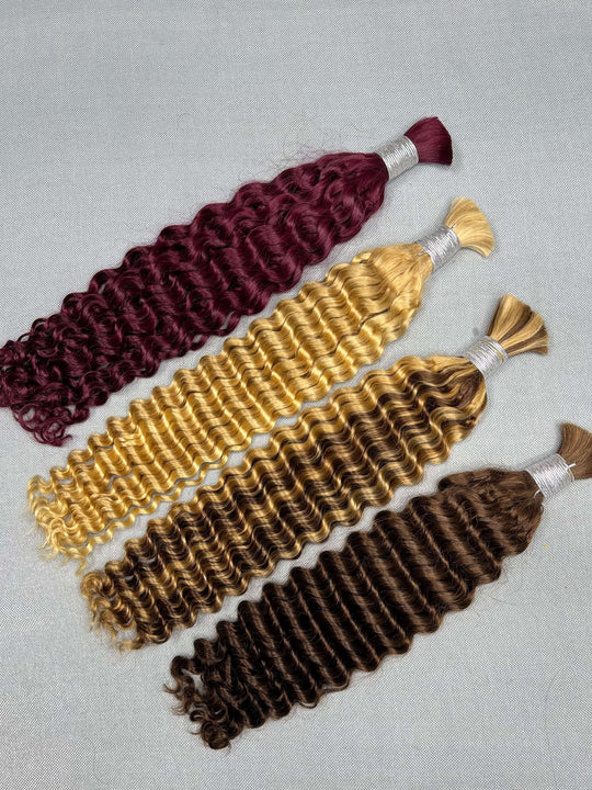 Bulk Hair for Boho Braids Deep Wave Double Drawn
