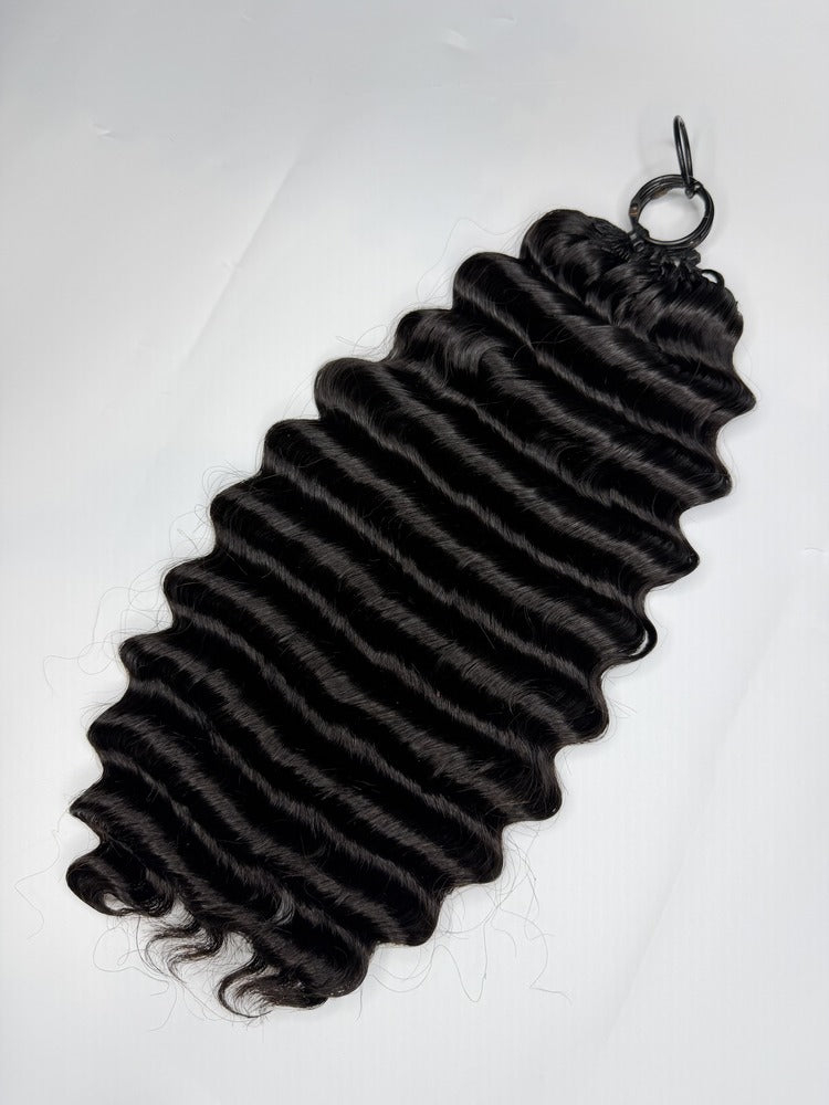 Loose Deep Wave Feather Crochet Hair Super Double Drawn