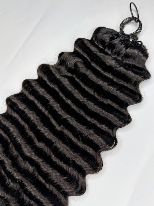 Loose Deep Wave Feather Crochet Hair Super Double Drawn