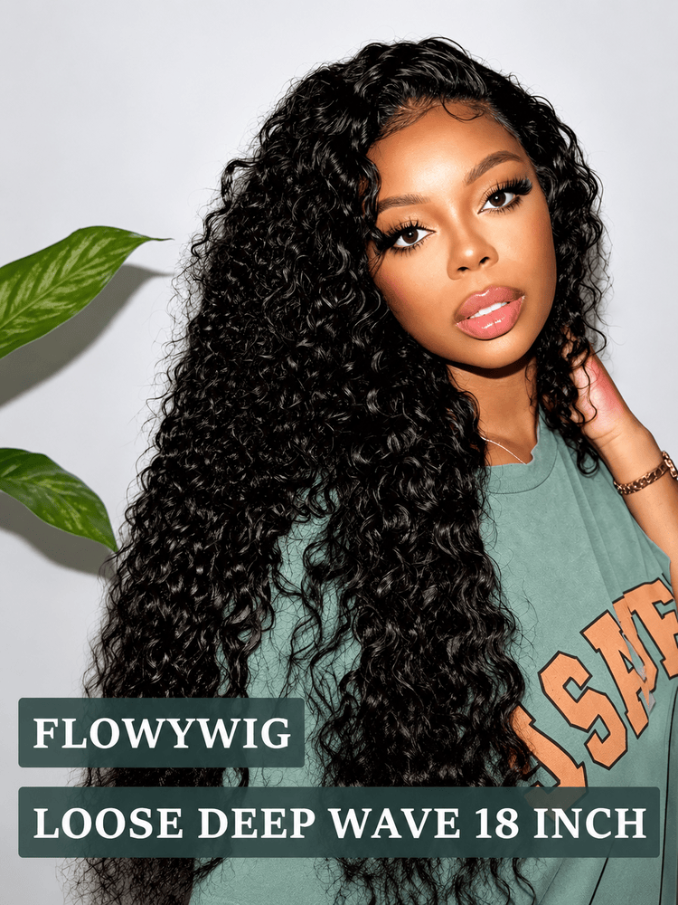 Loose Deep Wave Feather Crochet Hair Super Double Drawn