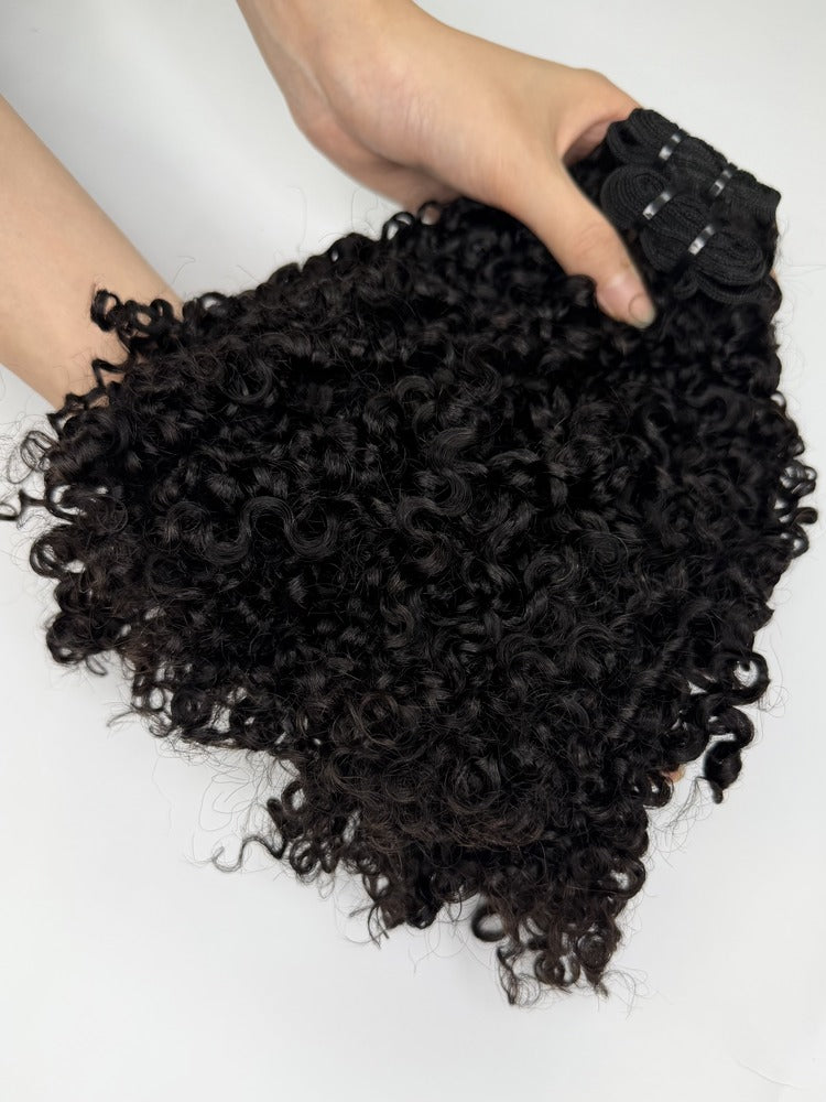 Pixie Curly Hair Bundles Double Drawn