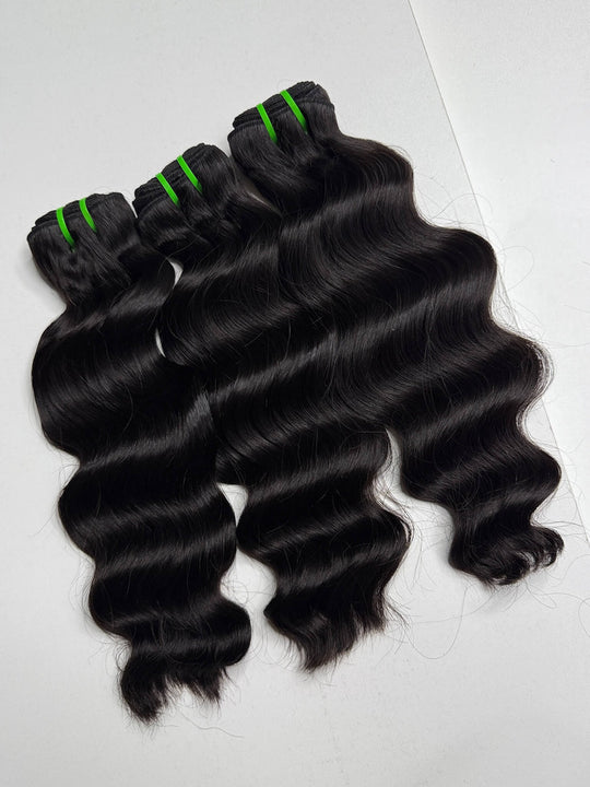 Flowywig Burmese Wavy Hair Bundles in Natural Light – Smooth, Tangle-Free Finish