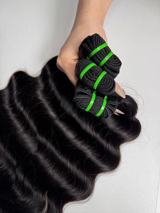 Side View of Flowywig Burmese Wavy Hair – Soft Texture and Seamless Wave Pattern