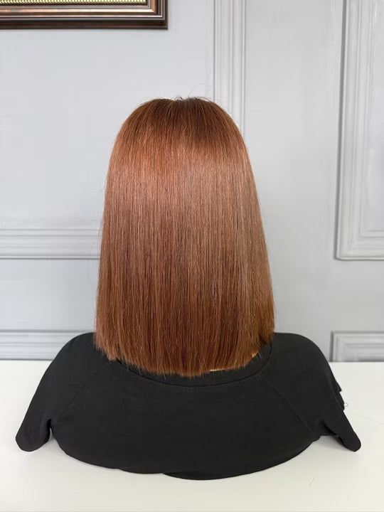 Raw Vietnamese Hair HD Lace Closure Bob Wig Straight 613/4