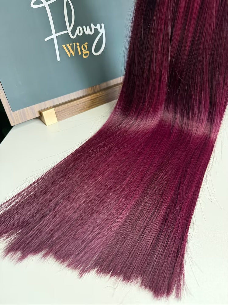 Raw Vietnamese Hair Bundles Super Double Drawn Bone Straight 99J