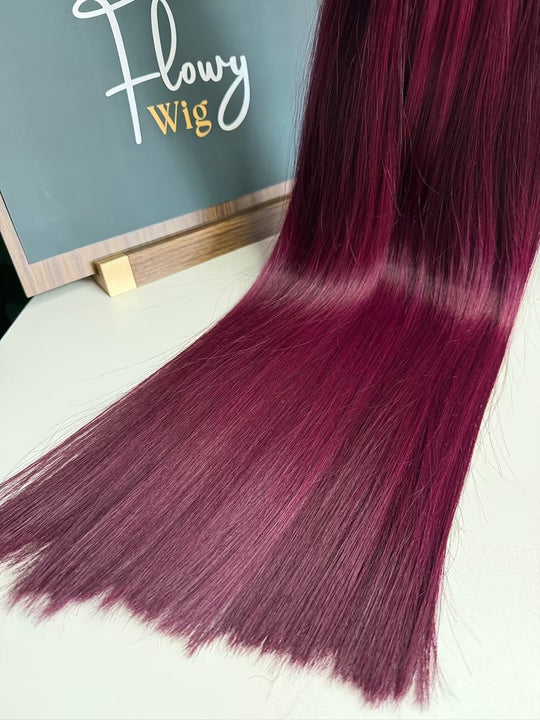 Raw Vietnamese Hair Bundles Super Double Drawn Bone Straight 99J