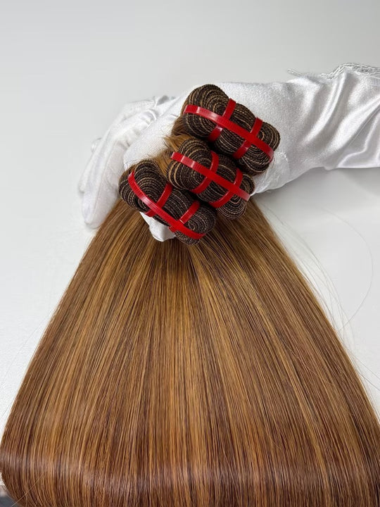 Raw Vietnamese Hair Bundles Super Double Drawn Bone Straight P4/27