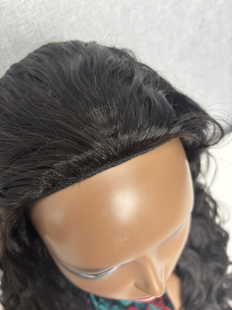 Raw Burmese Hair Wavy Flip Over Half Wig