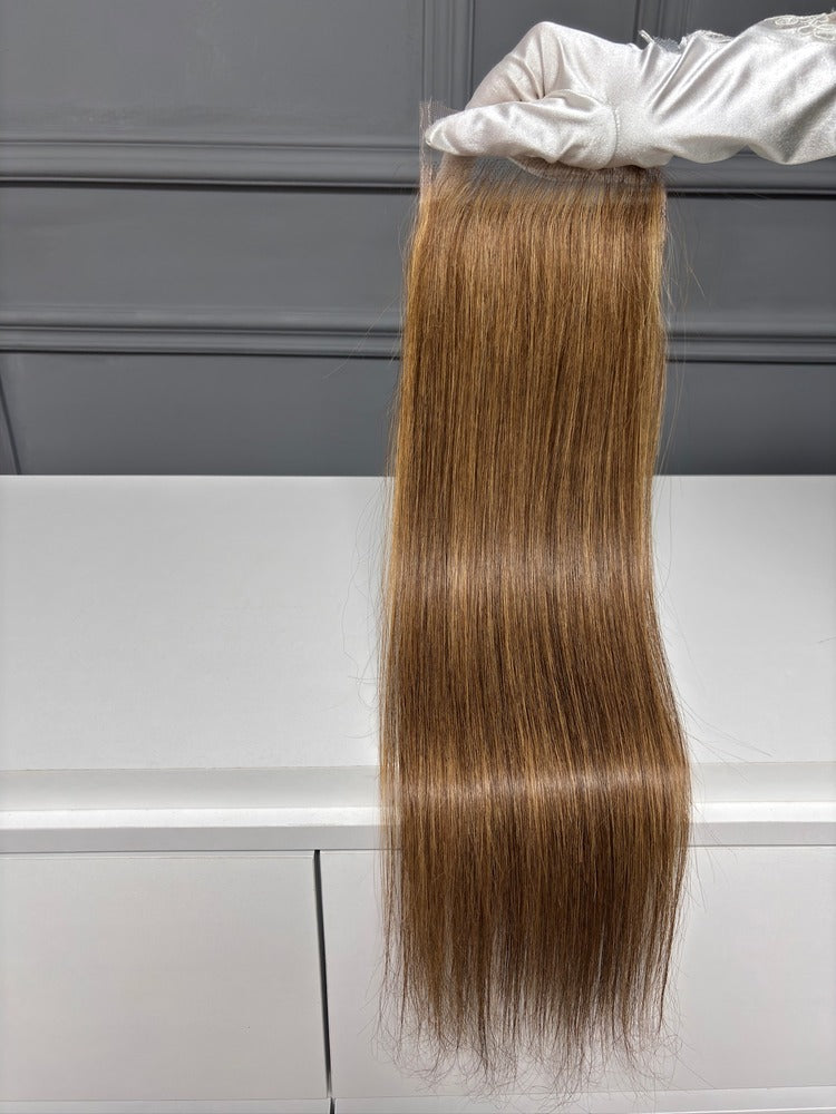 Vietnamese Raw Hair Straight HD Lace Closure Highlight 4/27