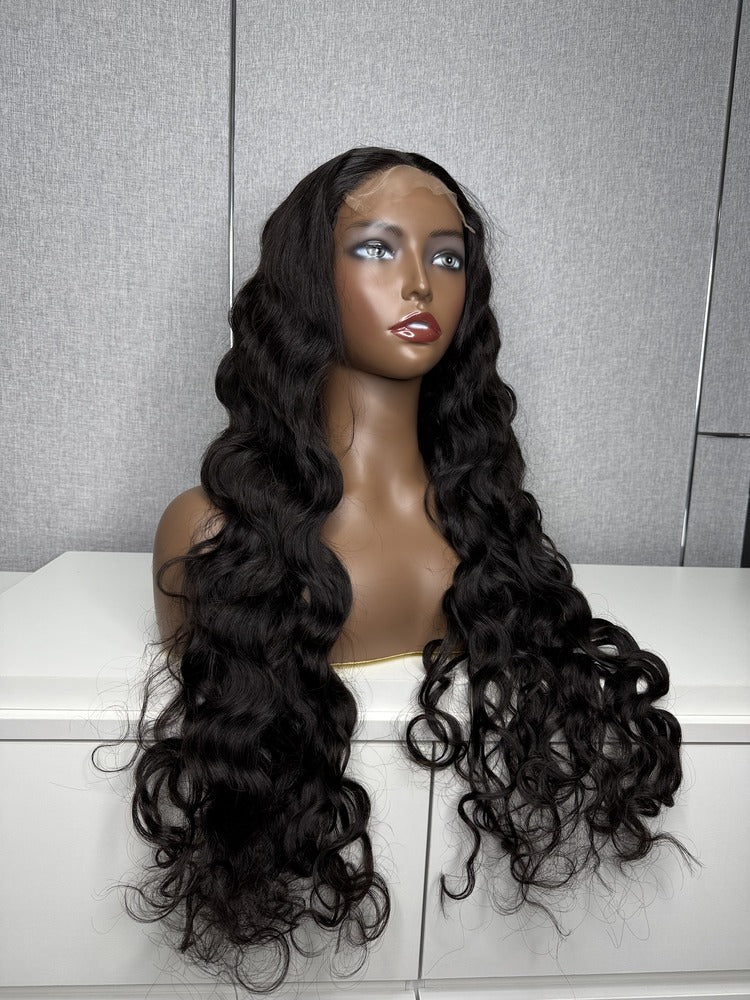Raw Burmese Hair Wavy HD Lace Closure Wig 250%