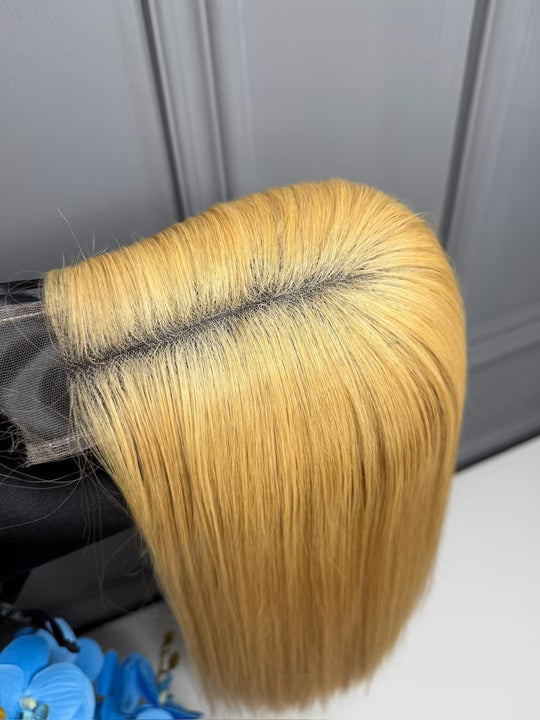 Raw Vietnamese Hair HD Lace Closure Bob Wig Straight 613