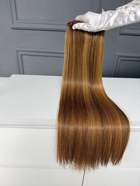 Raw Vietnamese Hair Bundles Super Double Drawn Bone Straight P4/27
