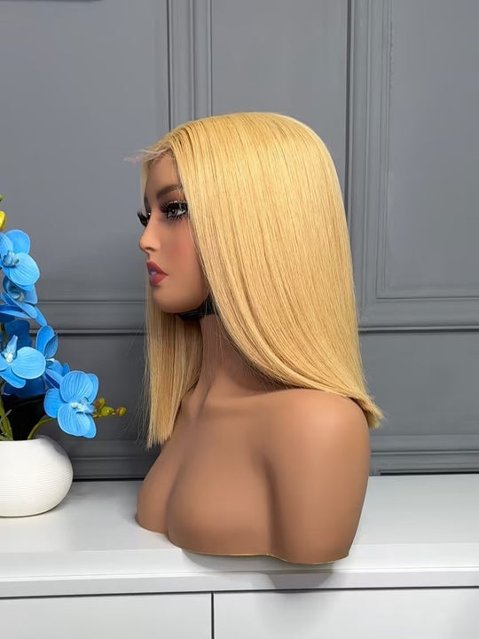 Raw Vietnamese Hair HD Lace Closure Bob Wig Straight 613