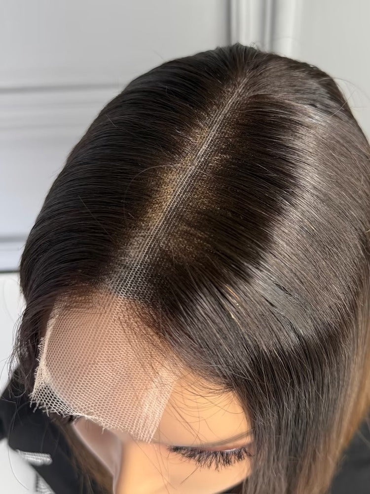 Raw Vietnamese Hair HD Lace Closure Bob Wig Straight 1B/27