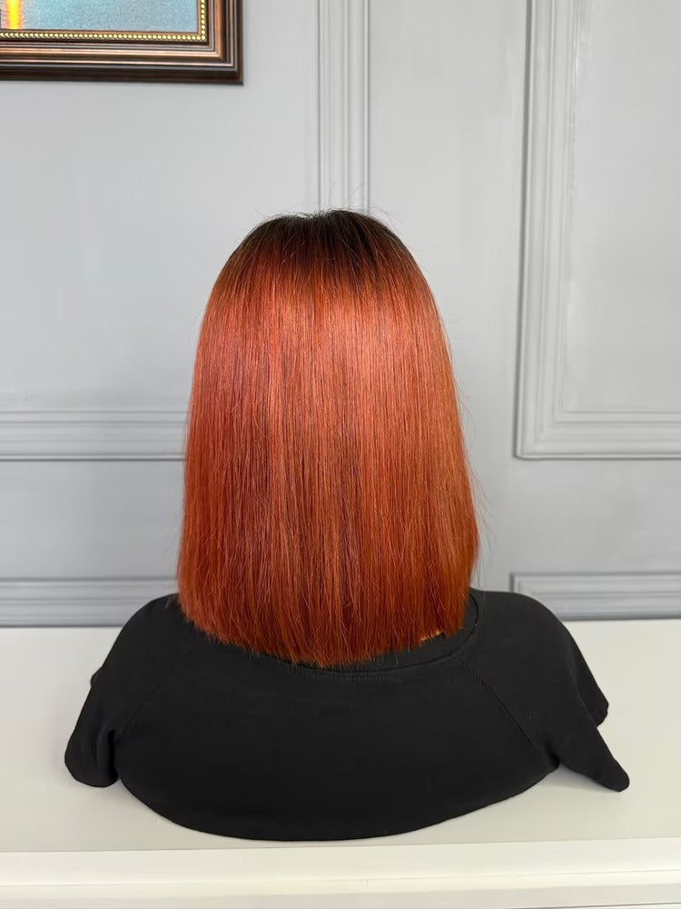 Raw Vietnamese Hair HD Lace Closure Bob Wig Straight 1B/530