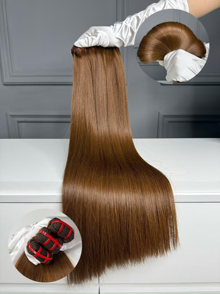 Raw Vietnamese Hair Bundles Super Double Drawn Bone Straight #4