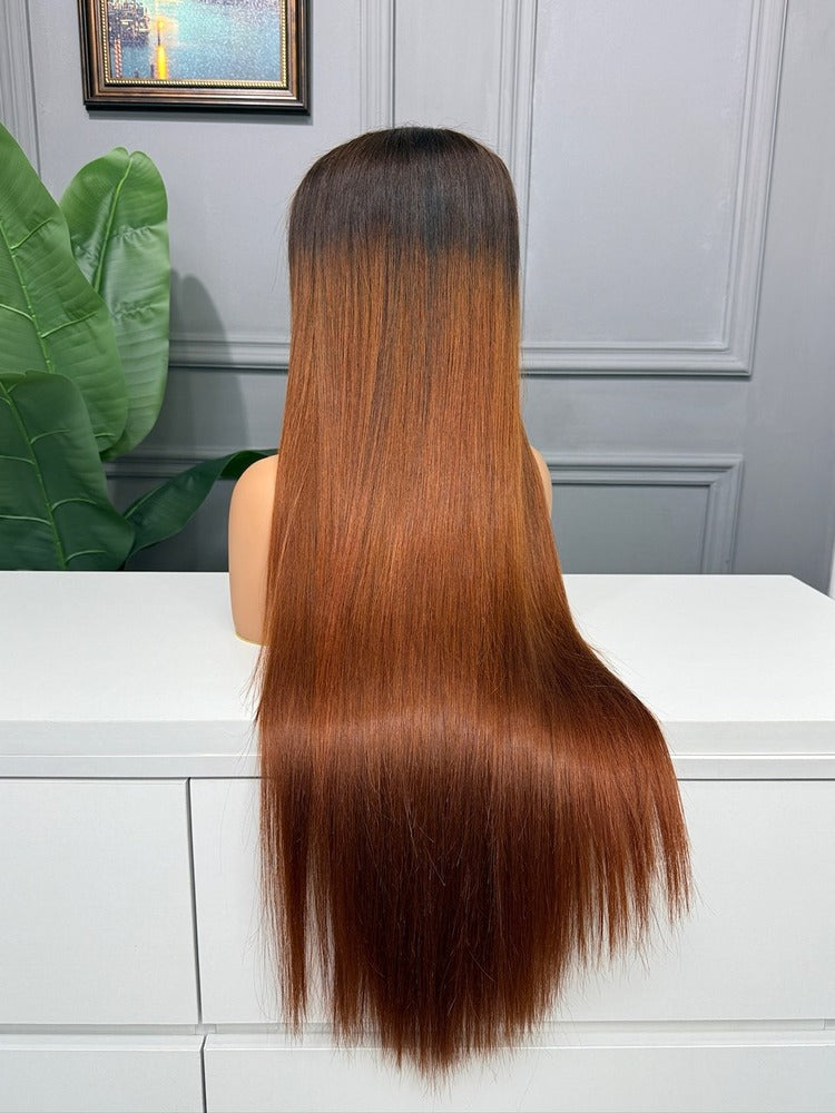 Vietnamese Raw Hair Straight HD Lace Closure Wig 250% Ombre Colored 4/350