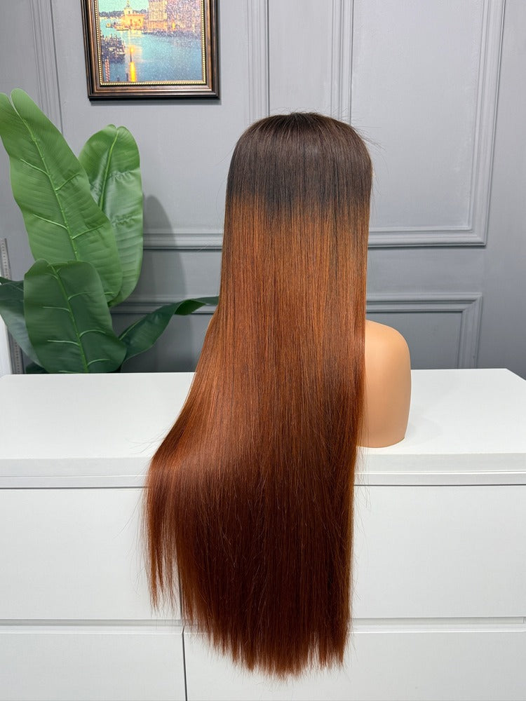 Vietnamese Raw Hair Straight HD Lace Closure Wig 250% Ombre Colored 4/350