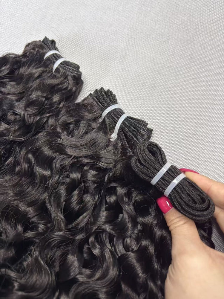 Raw Indian Hair Caribbean Curly Bundles Super Double Drawn