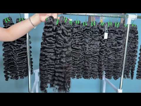Raw Burmese Curly Hair Bundles Double Drawn