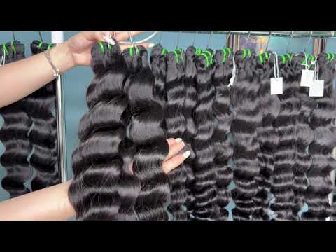 Raw Burmese Hair Bundles Wavy  Double Drawn