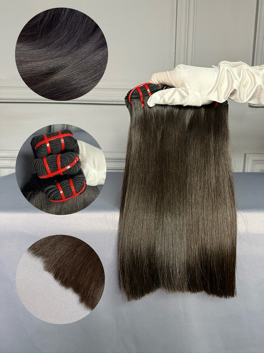 Vietnamese Raw Hair Bundles Super Double Drawn Bone Straight