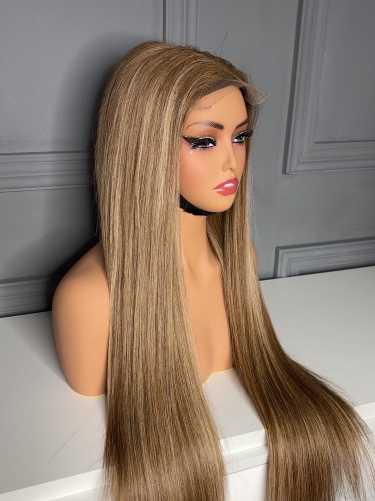 Vietnamese Raw Hair Straight HD Lace Closure Wig 250% Color B3/9.1